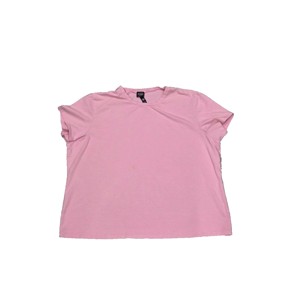 Eileen Fisher Women USA Made Cotton Jersey Round Neck Tee Top T-Shirt 3X A003203 - Picture 2 of 8